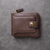 Men Short Wallet Zip Closure Slim Card Holder Wallet Faux Leather Minimalist Bifold Wallet for Cards Cash Coins