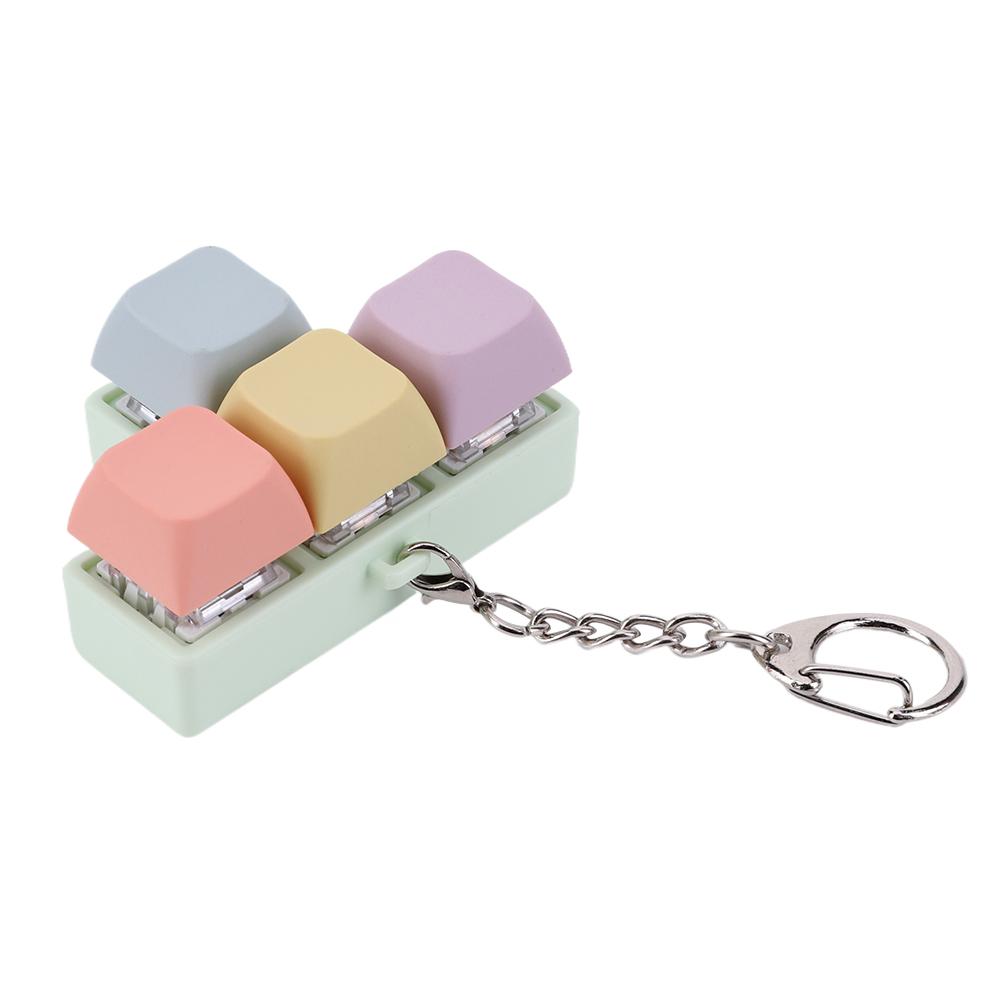 Finger Keyboard Fidget Toys 4 Keys DIY Keycaps Fidget Keyborad Button Finger Calming Keychain Stress Relief Toys for Kids Adults
