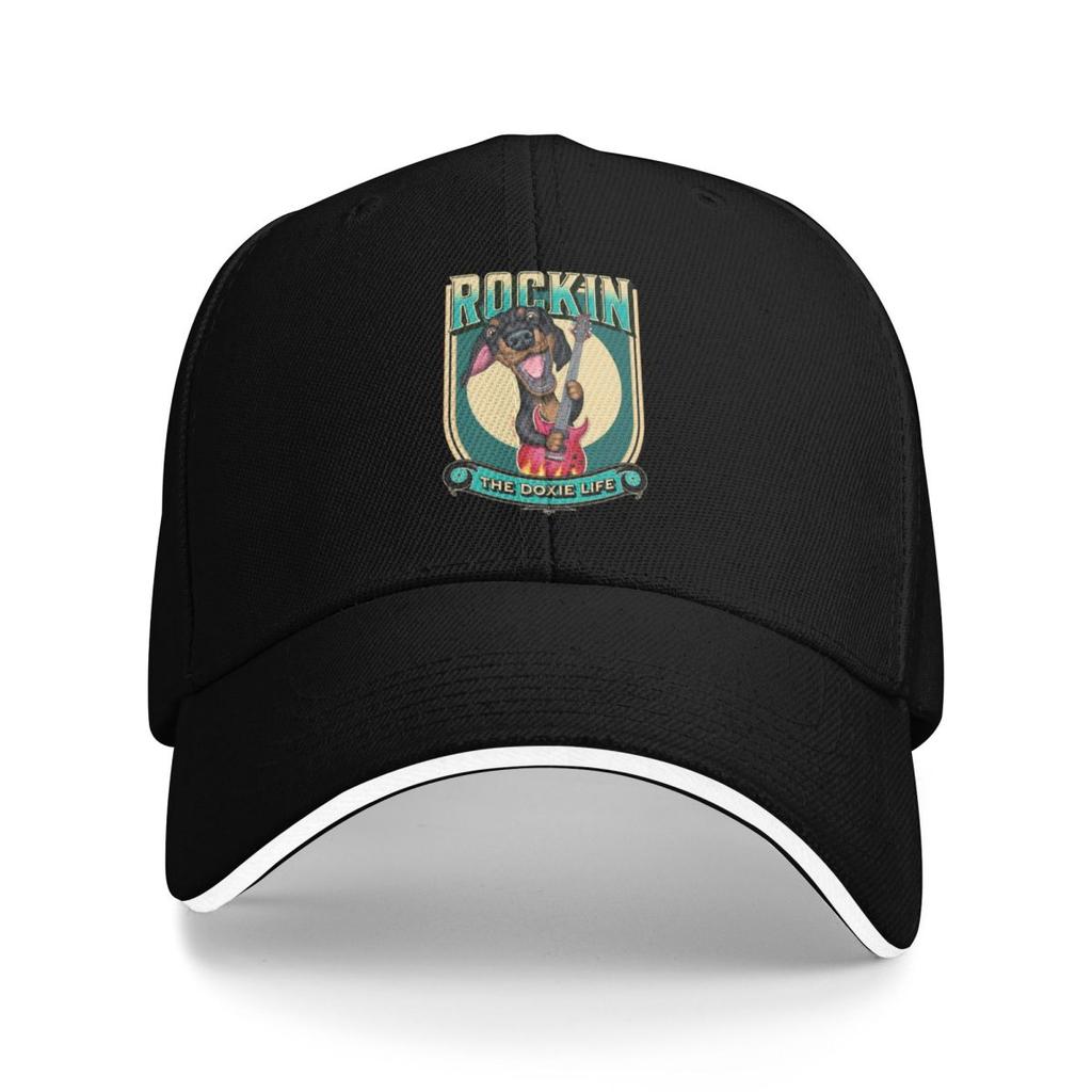 Baseball Caps Funny Dachshund Weenie Playing Guitar Customized Men Women Sport Summer Hats