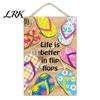 Wooden Sign for Patio Summer Beach Hanging Sign, Double?Sided Flip?Flop Wall Plaque with Rope, Coastal Holiday Home Porch Door Decor House
