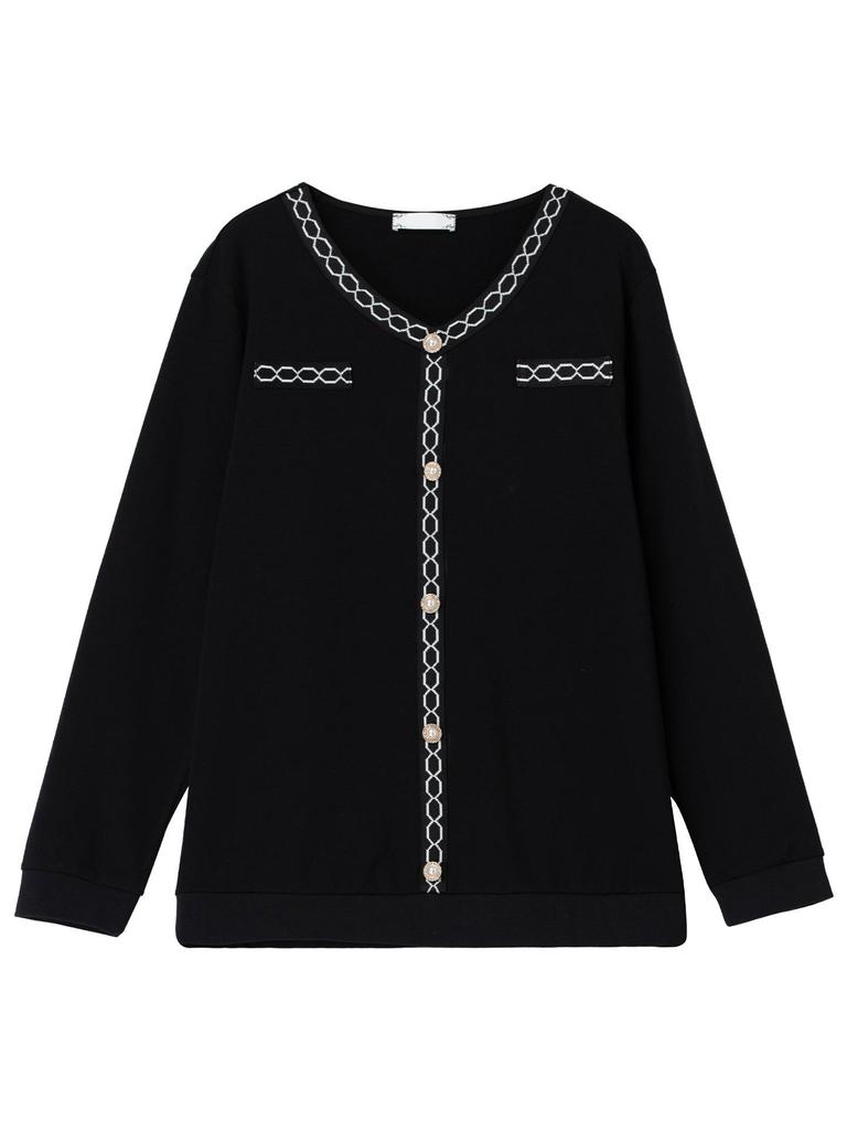 Damen Langarm T-Shirt aus reiner Baumwolle in Übergröße für Frühling & Herbst - Schlankmachend, modisch, lockere Passform für Mütter mittleren Alters