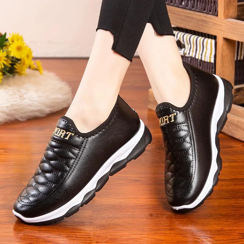 Damskie zimowe uniwersalne jednokolorowe buty z grubymi podeszwami Obuwie sportowe antypoślizgowe płaskie buty do chodzenia