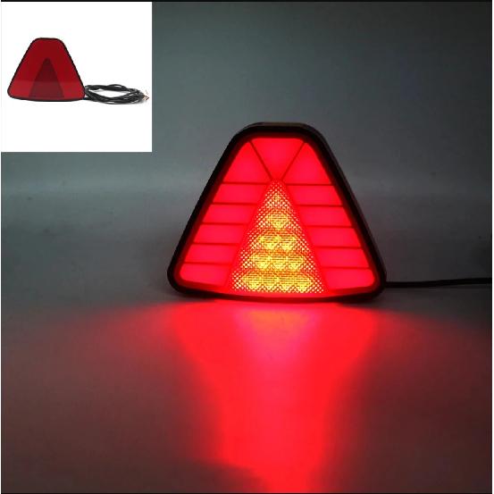 

LED Car Flash Tail Brake Light 12V Rear Bumper Strobe Lamp Flowing Triangle Taillight For Auto Truck Pickup Motorbike Waterproof Red Shell