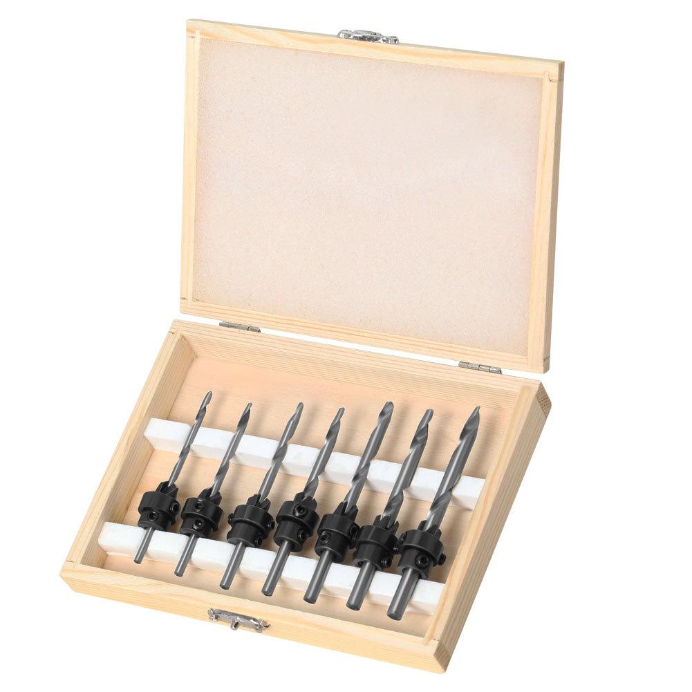 7Pc Wood Screw Drill/Countersink Drill/Countersink Countersink Drill/7-Piece Set/Woodworking Drill/Cone Hole Drill