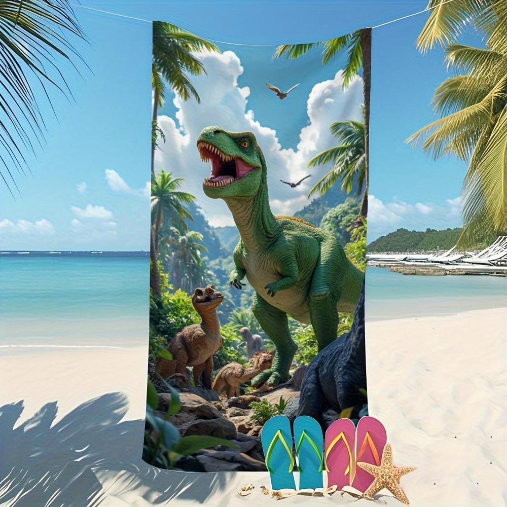 

Playful Dinosaur Microfiber Bath Towel, Lightweight Quick-Dry Ultra-Soft for Pool Spa Travel W30*H60(CM)