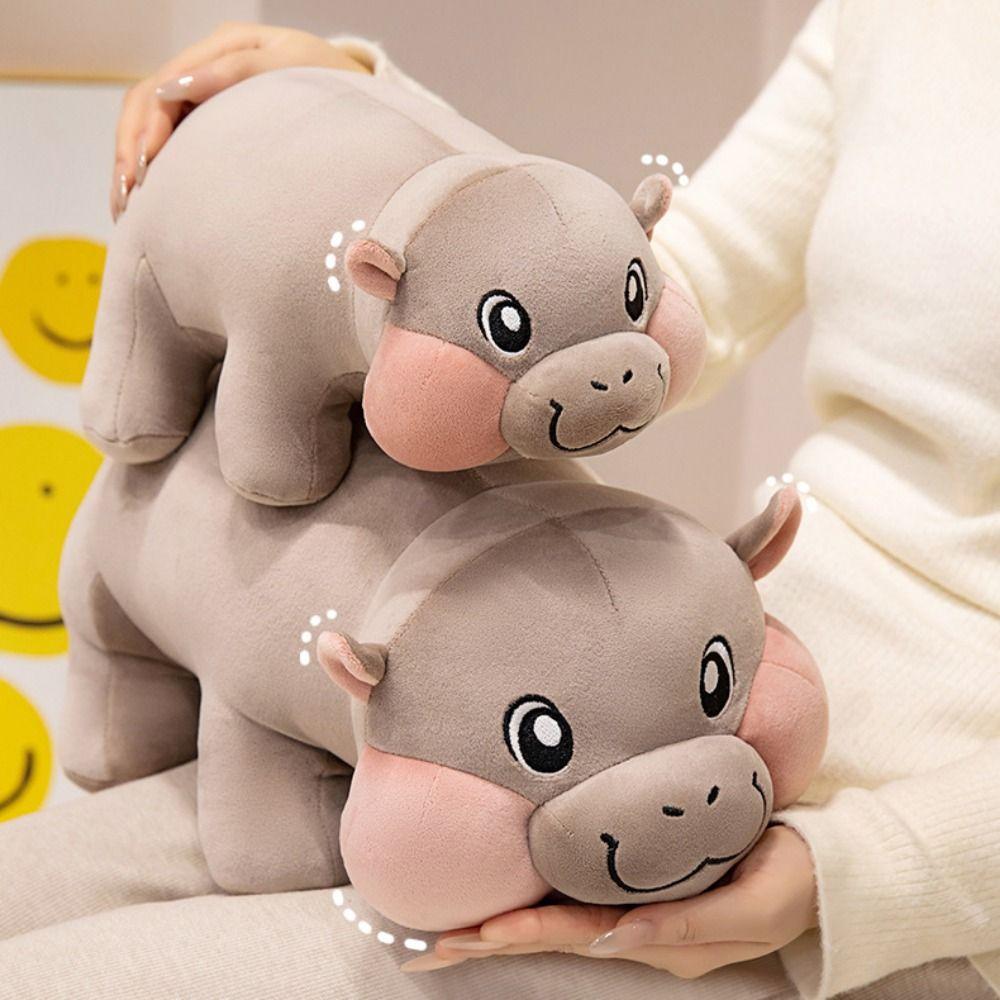 Short Legs Plush Moo Deng Doll Chubby Hippopotamus Stuffed Animal Doll Hippo Plush Toy Room Decor