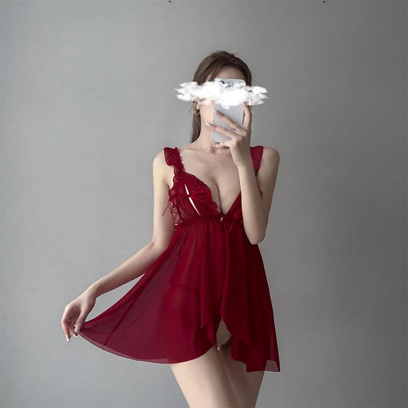 Sexy Lace Suspender Mesh Pure Desire Transparent Open Large Size Erotic Underwear Adult