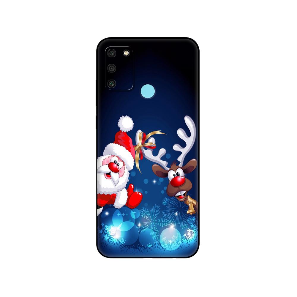 Schwarze TPU-Hülle für Huawei Honor 8a Prime 8s Prime 9 Lite honor 9A 9C 9X Premium 9x Pro 9S Frohe Weihnachten Schneemann Neujahr