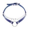 Double Line O-ring Chain Choker, Minimal Punk PU Leather Circular Ring Necklace
