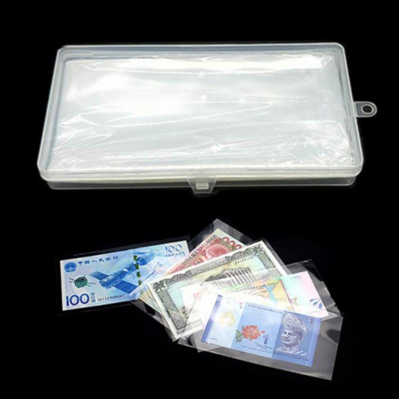 100Pcs Banknotes Holder Coin Album Storage Bag Box Photocards Pvc Page Paper Money Cedulas Collection Case Transparent Organizer