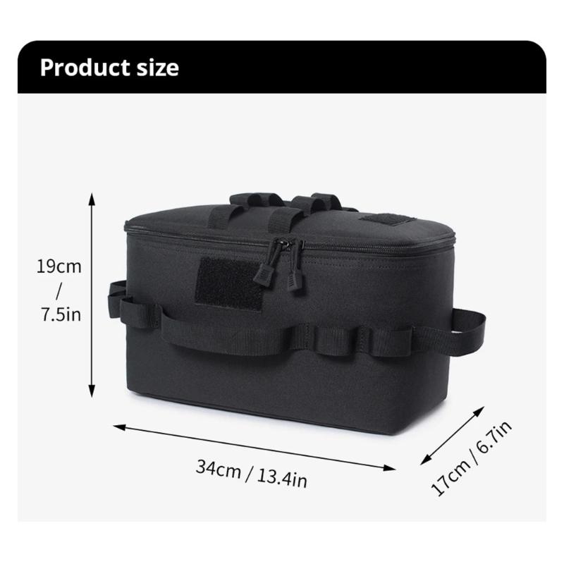 Portable Outdoor Organizer Bag with Compartments and Foldable Feature for Efficient Camping Equipment Management Picnics