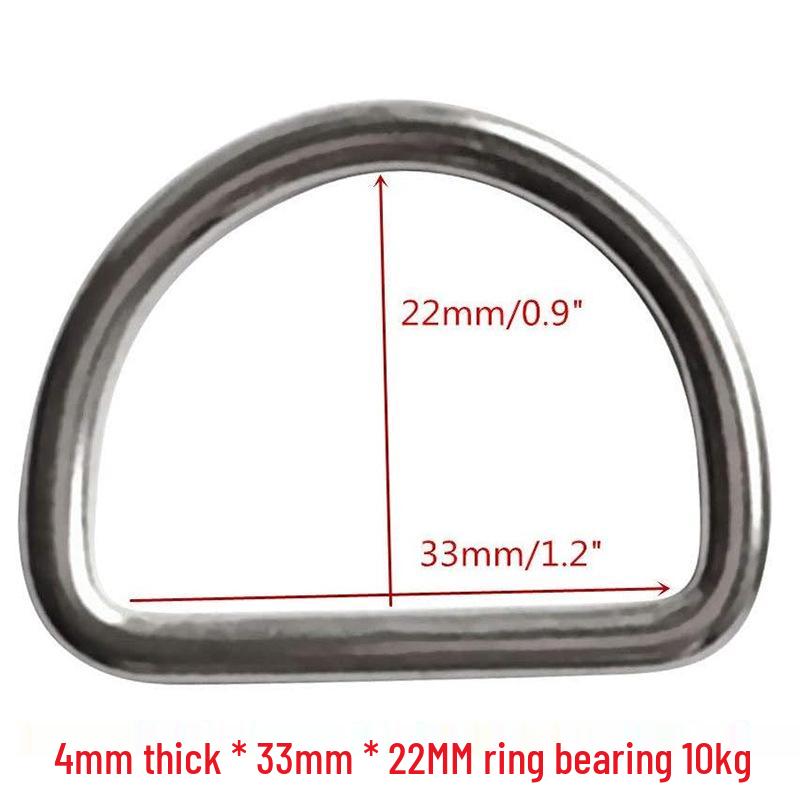 304 Stainless Steel D-Ring for Surfboard & Diving Accessories - Seamless Semicircle Inflatable Boat Buckle