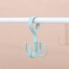 Storage Hook 360 Degree Tie Holder 4 Hook Rotating Four-claw Hook Multifunction Plastic Hanger