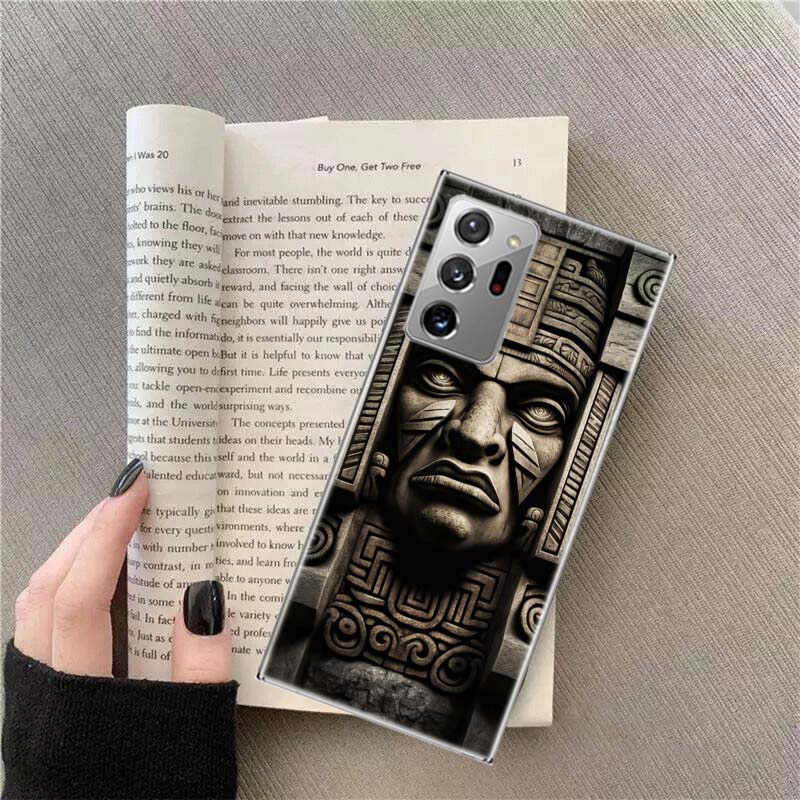 Aztec Maya Stone Phone Case For Samsung Galaxy S25 Edge S24 S23 FE S22 S26 Ultra S21 S20 S10 Plus Capa Soft