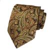 WHITE FANG Paisley Necktie, Washable, Solid Color, for Suits, Business, and Stylish Men's, NC009 (02: Brown)