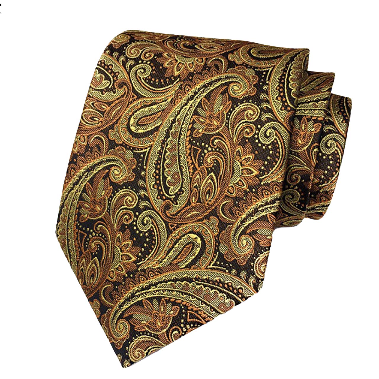 

БЕЛЫЙ КЛЫК Галстук с узором пейсли, Моющийся, Однотонный, для костюмов, для бизнеса и стильных мужчин, NC009 (02: коричневый)