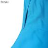 ZANZEA Women Casual Square Collar Summer Sleeveless Dress