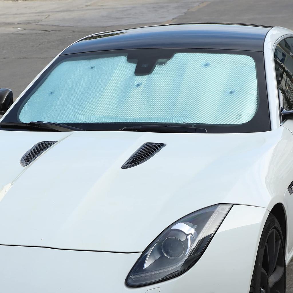 DIYUCAR Sunshade for Jaguar Windshield Front Blackout Front Car Sun UV Car Custom Easy Installation F-TYPE 2013-2024, Sunshade, Shade, Sunshade,