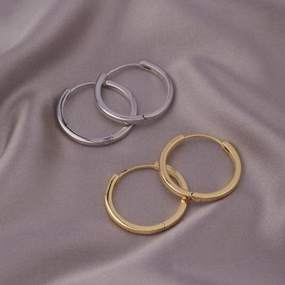 Gold Plated Hoop Earrings with Minority Design - Lightweight Circular Hoops & Studs, 2025 New Style Ear Cuffs for Summer