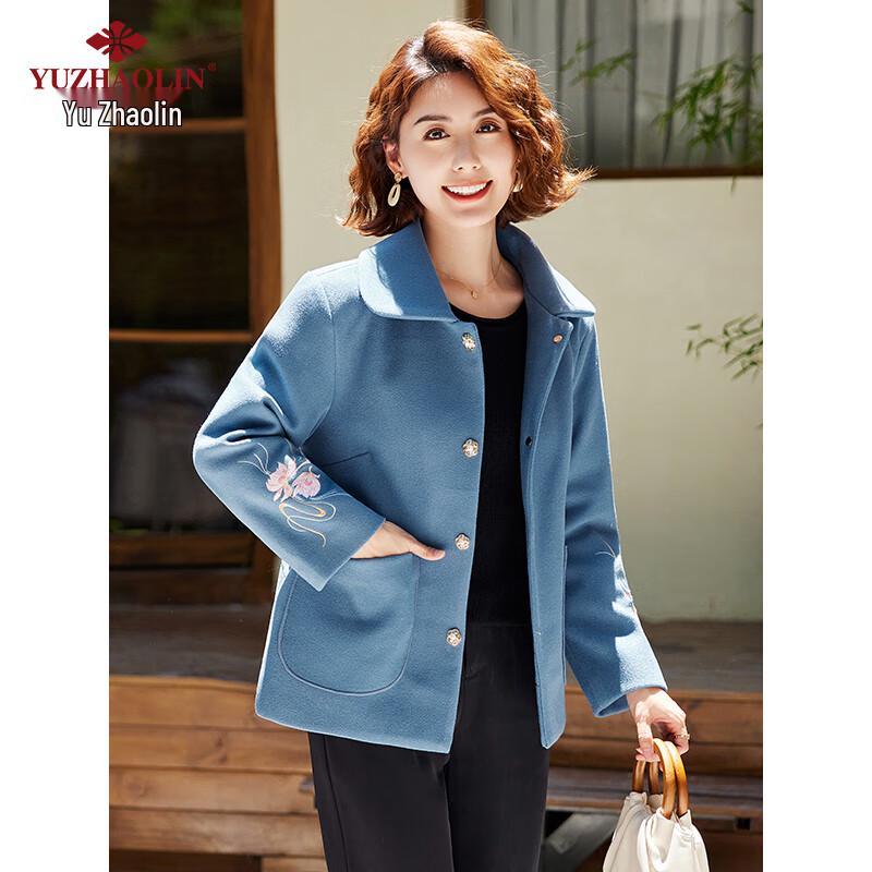 Yuzhaolin Women s Mid-Age Wool-Style Coat 5XL