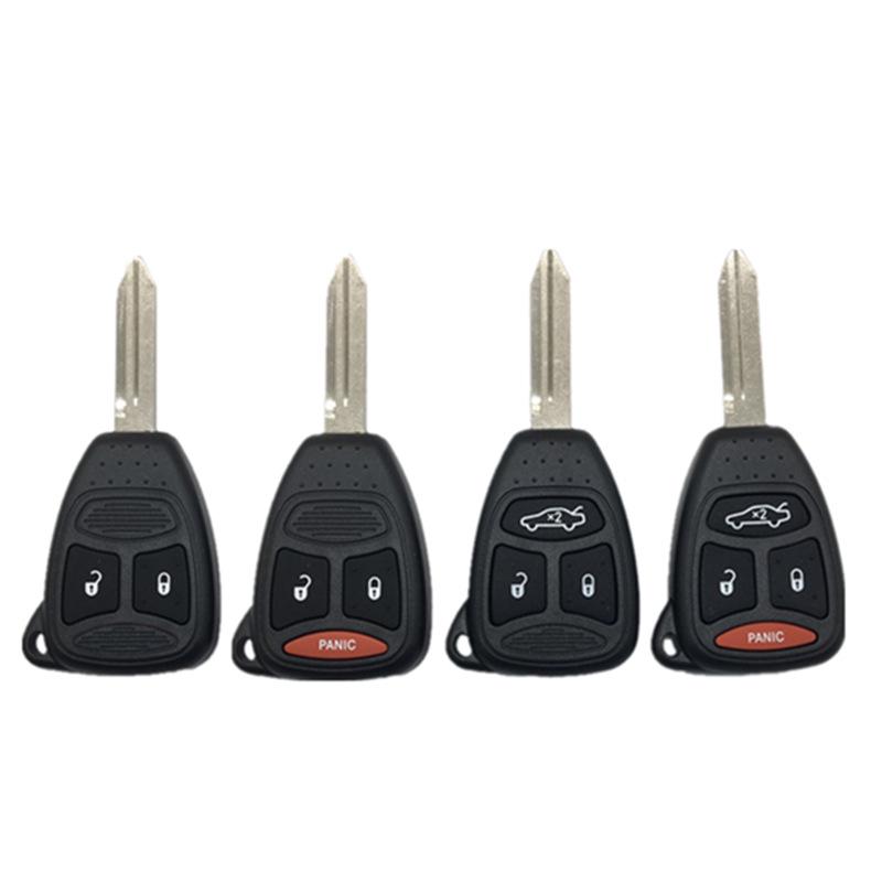 Chrysler Car Key Shell: Large Button, Straight Key