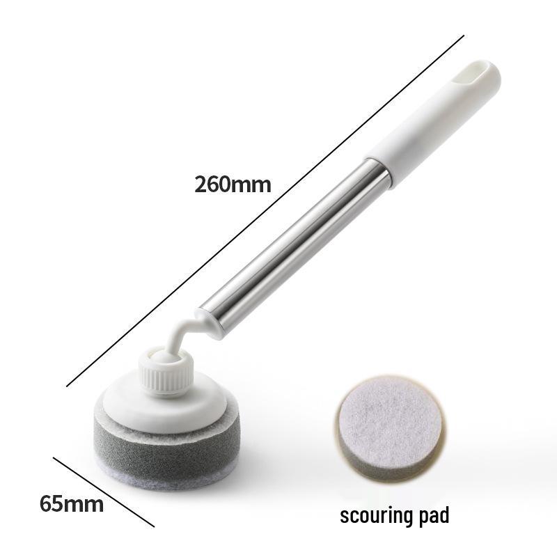 Non-stick Pan Cleaning Brush - Long Handle, Non-Damaging Scrubbing Sponge for Pots and Dishes