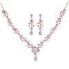 Rhinestone Bridal Jewelry Sets Shiny Necklace Earring Set  Valentine Day Gifts