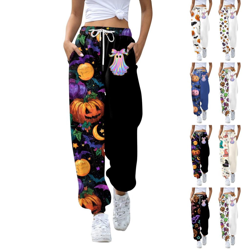 Lässige Jogginghose für Damen mit Halloween-Print