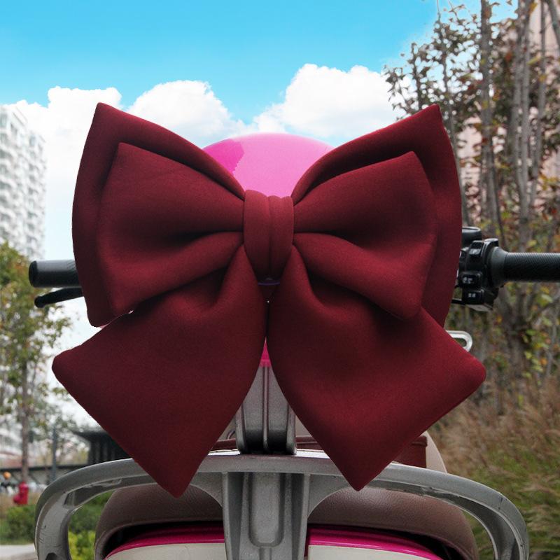 25x23 Universal Motorcycle Scooter Decor Helmet Bow Girl Electric Vehicle Rear Seat Decoration Accessories Cute Bow Cotton