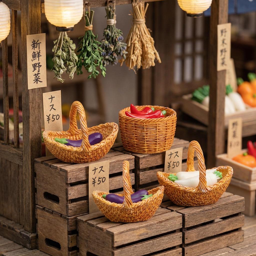 FRCOLOR Miniature Vegetable Food Samples Perfect for Pretend and (4 Pieces) - Play, Dioramas, Dollhouses, More. Cute!