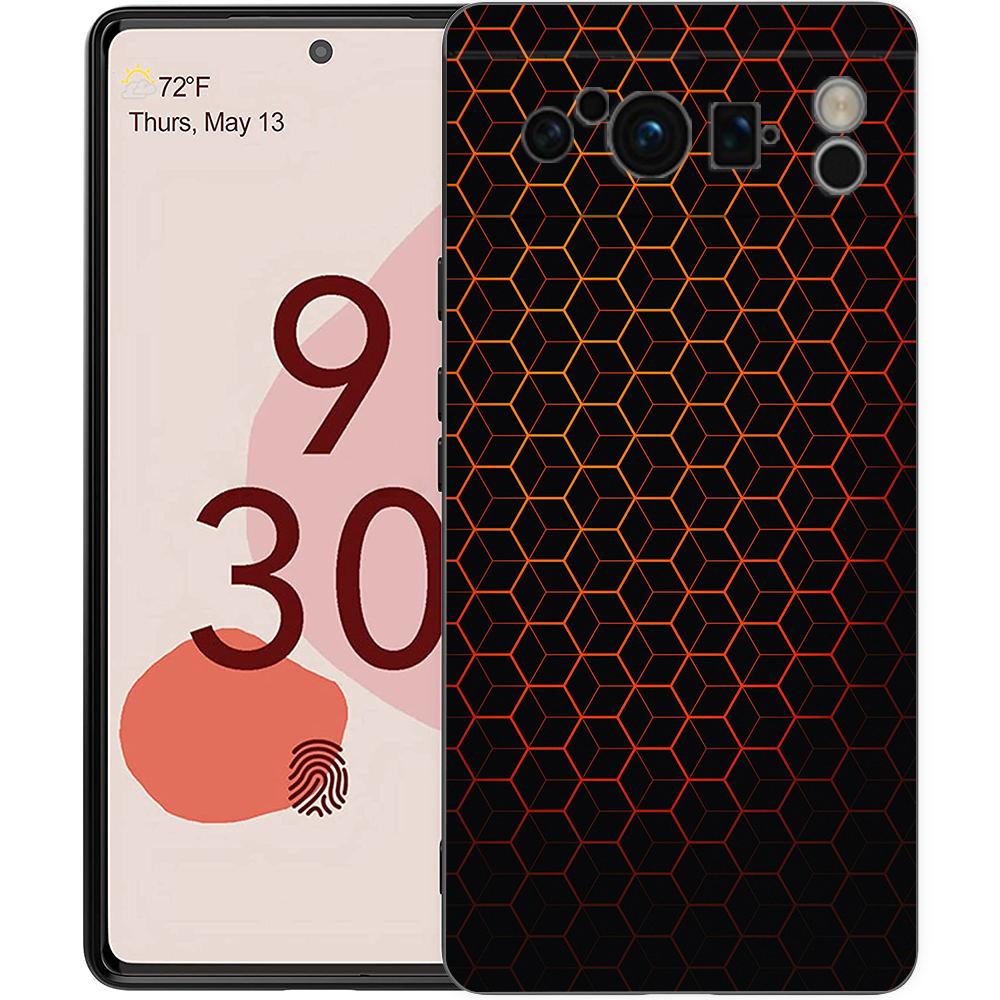 Luxury Phone Case For Google Pixel 10 9 8 9A 8A 7 7A 6 Pro XL 6A 5G Black Soft Back TPU Cover Honeycomb Pattern