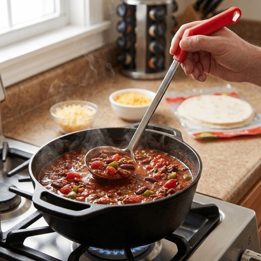 

304 Steel Cooking Ladle Polished Tablespoon Easy Grip Soup Spoon Broth Serving 5CL