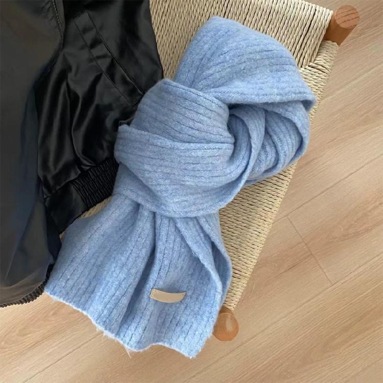 Versatiles Ladies' Knitted Scarf Lightweight Cold Weather Neckerchief Daily Wear for Men Women and Kids