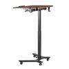 Stehschreibtisch, Höhenverstellbarer mobiler Steh-Sitz-Schreibtisch mit kippbarer Tischplatte, 715 x 525 mm Kleiner Computer-Sitz-Steh-Arbeitsplatz, 15 kg Tragfähigkeit,
