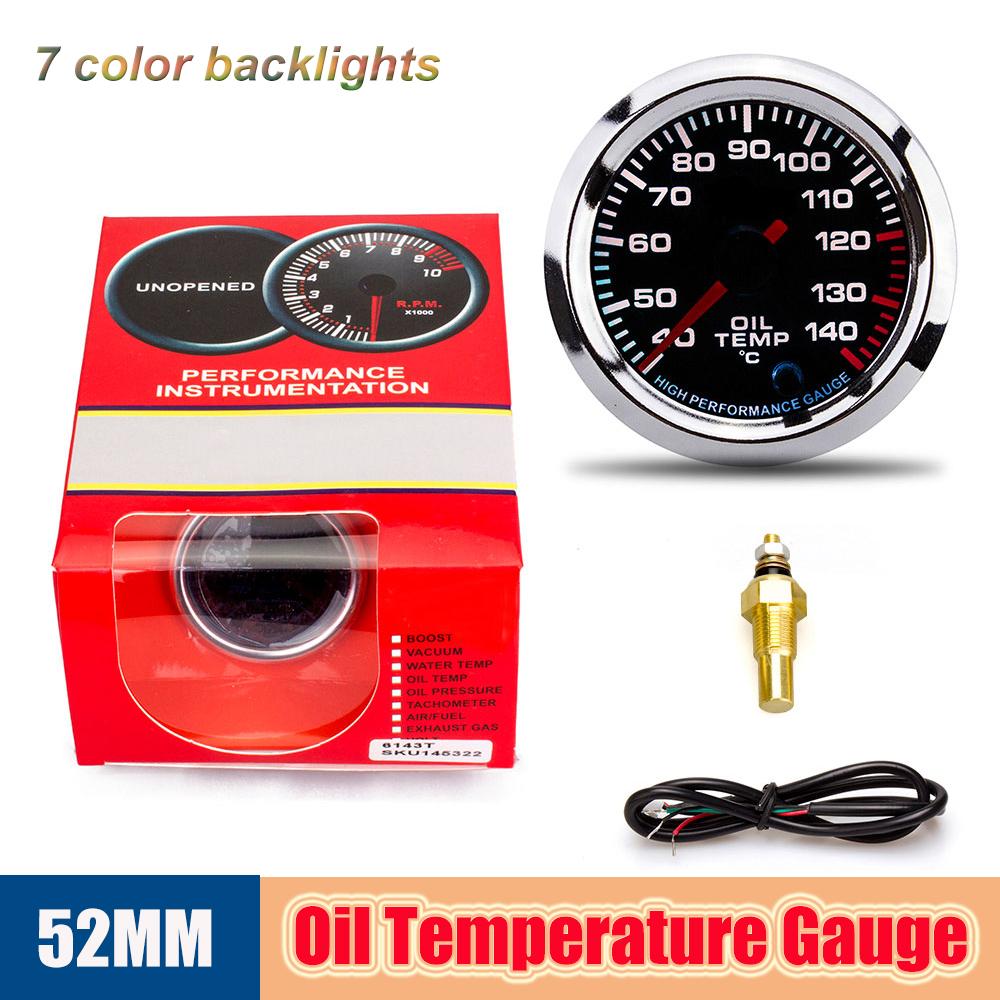 PSI Boost/PRM/Water Temp/Oil Temp/Oil Press/Voltage/Air Fuel Ratio/EGT 2"52mm Car Gauge 7Color LCD Digital Instrument Kit Holder