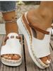 Fashion Summer Bohemian Wedge Slippers for Women 2025 Casual Plus Size Slippers Woman Pu Platform Mixed Color Women Slides