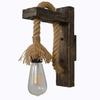 2Pcs Hemp Rope Retro Wood Wall Lamp E27 Edison Bulb for Bar Loft Corridor American Decorative Wall Light Fixture Sconce E27