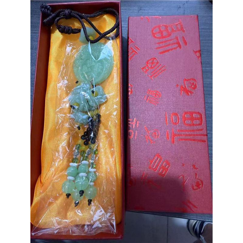 Live Broadcast New Lotus Pendant: Interior Car Decoration Imitation Green Jade for Entry/Exit