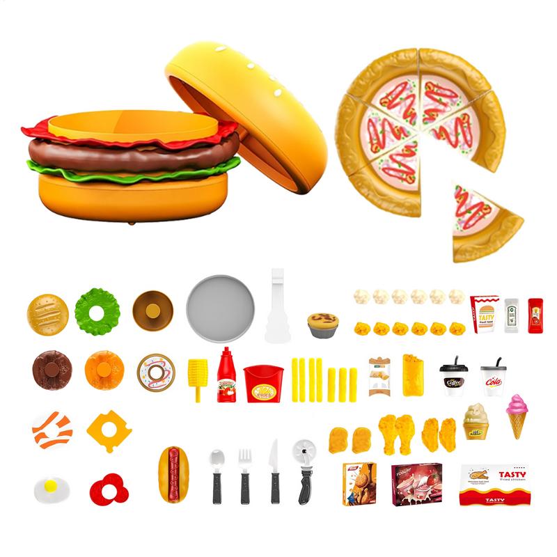

Pretend Play Kitchen Food Set Colorful Hamburger Cutting Toy Portable Fine Motor Skills Learning Game Playing House Accessories China Mainland