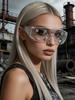 2026 Star Studded Wrap Around Sunglasses Goggles for Women Y2K Oversized UV400 Fashion Party Shades KJ215