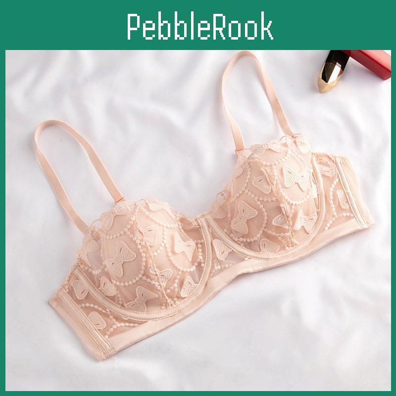 Summer Underwear Butterfly Embroidery Womens Bra Breathable Rabbit Ear Mold Cup Anti Sagging Bra