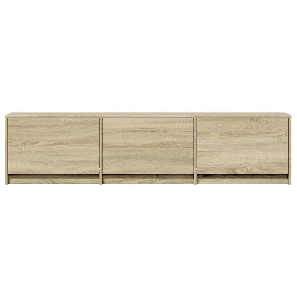 TV Cabinet with LED Lighting Sonoma Finish 165 x 34 x 40 cm Engineered Wood
