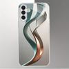 Abstract Art Silver Plated Glass Phone Case Suitable for Samsung GalaxyS26 S25 S24 S22 S21 S20FE/Ultra/Plus Anti Drop Back Cover