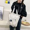 Large Capacity Reusable Women's Shoulder Bag with Zipper  Ladies Shopping Bag  Eco-friendly Fabric  New Design
