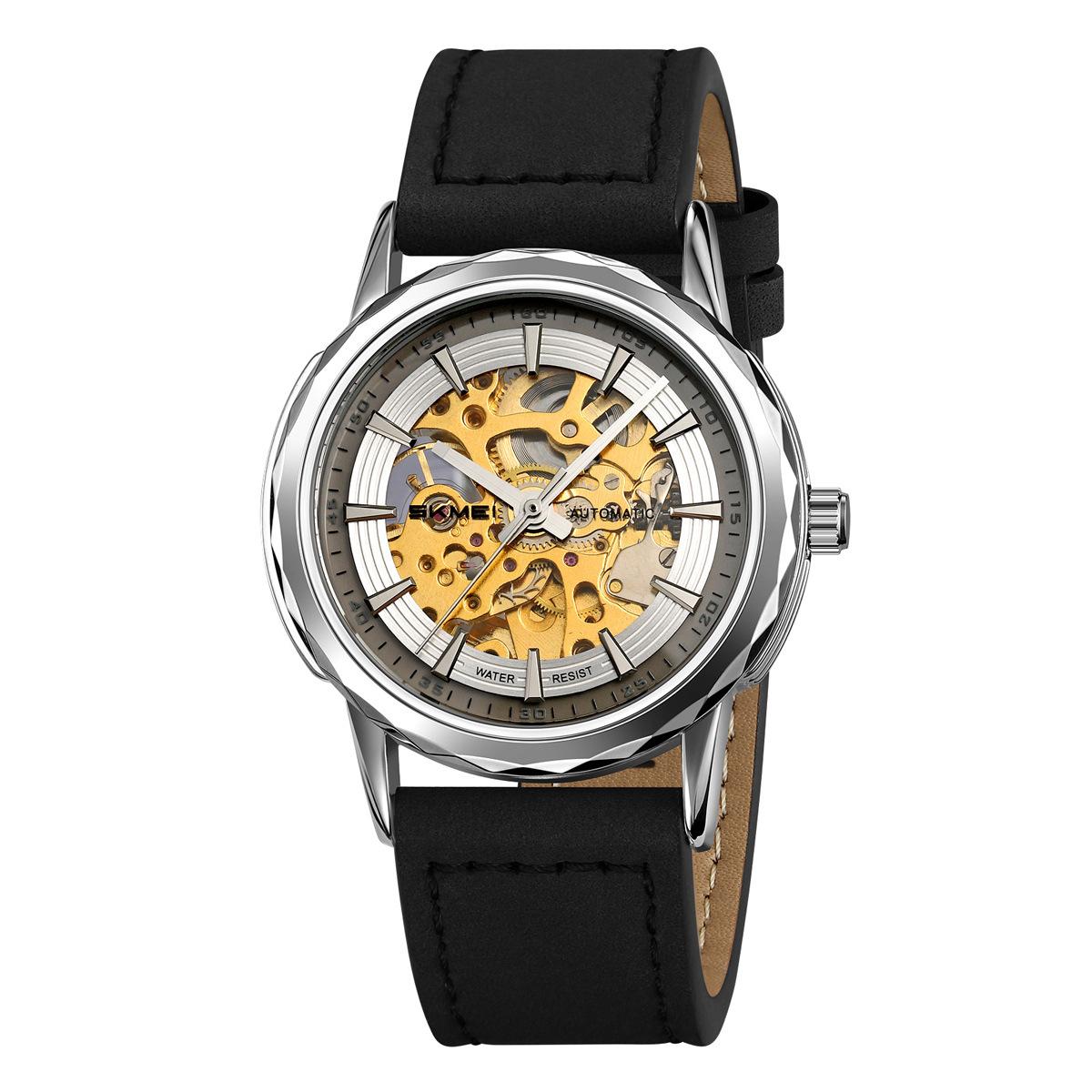 

Полые деловые мужские автоматические механические часы водонепроницаемые стальные часы с ремешком мужские часы