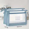 Large Capacity A4 Transparent Mesh File Storage, Double-Layer Zipper, Portable School Organization Pouch, Made of Polyester Material