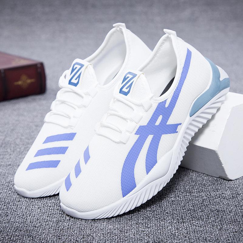 Round head mesh casual shoes men's front lace-up sports style casual shoes breathable low heel mesh shoes men's sports single shoes