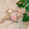 Soft Material Phone Back Clip Mini Size Mobile Phone Chain Bunny Plush Phone Rope  Phone Accessory