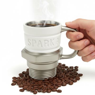 Zündkerzen Kaffeebecher Industrieller Kaffeebecher Einzigartiges Auto Geschenk Kaffeebecher mit Automobil-Thema Personalisierter Kaffeebecher für Auto-Liebhaber
