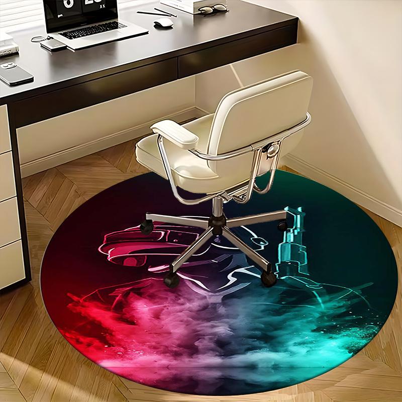 

PUBG PlayerUnknown s Battlegrounds,Neon Lights Chair mat Round Rug-Office carpet, Machine Washable, Non-slip, Suitable for Living Rooms, Bed 80cm by 80cm